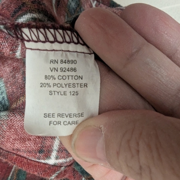 Haband size XL made in Swaziland plaid flannel button down shirt - Picture 4 of 9